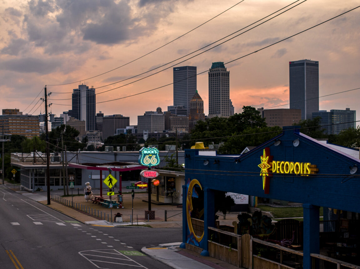 6/13/23 8:23:18 PM — Neon lighting along Route 66 in Tulsa, Oklahoma. 

Photo by Shane Bevel