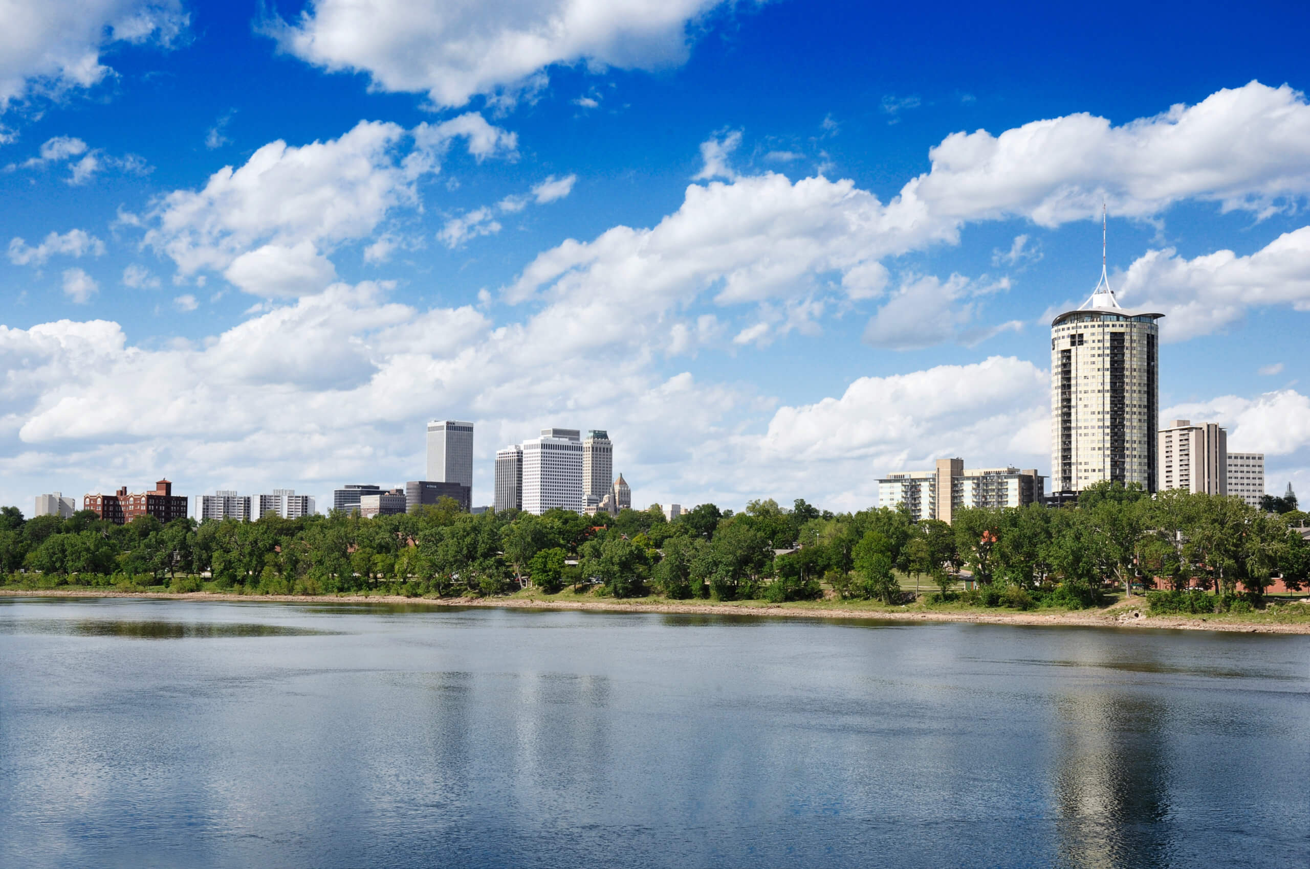 Tulsa skyline across the river
