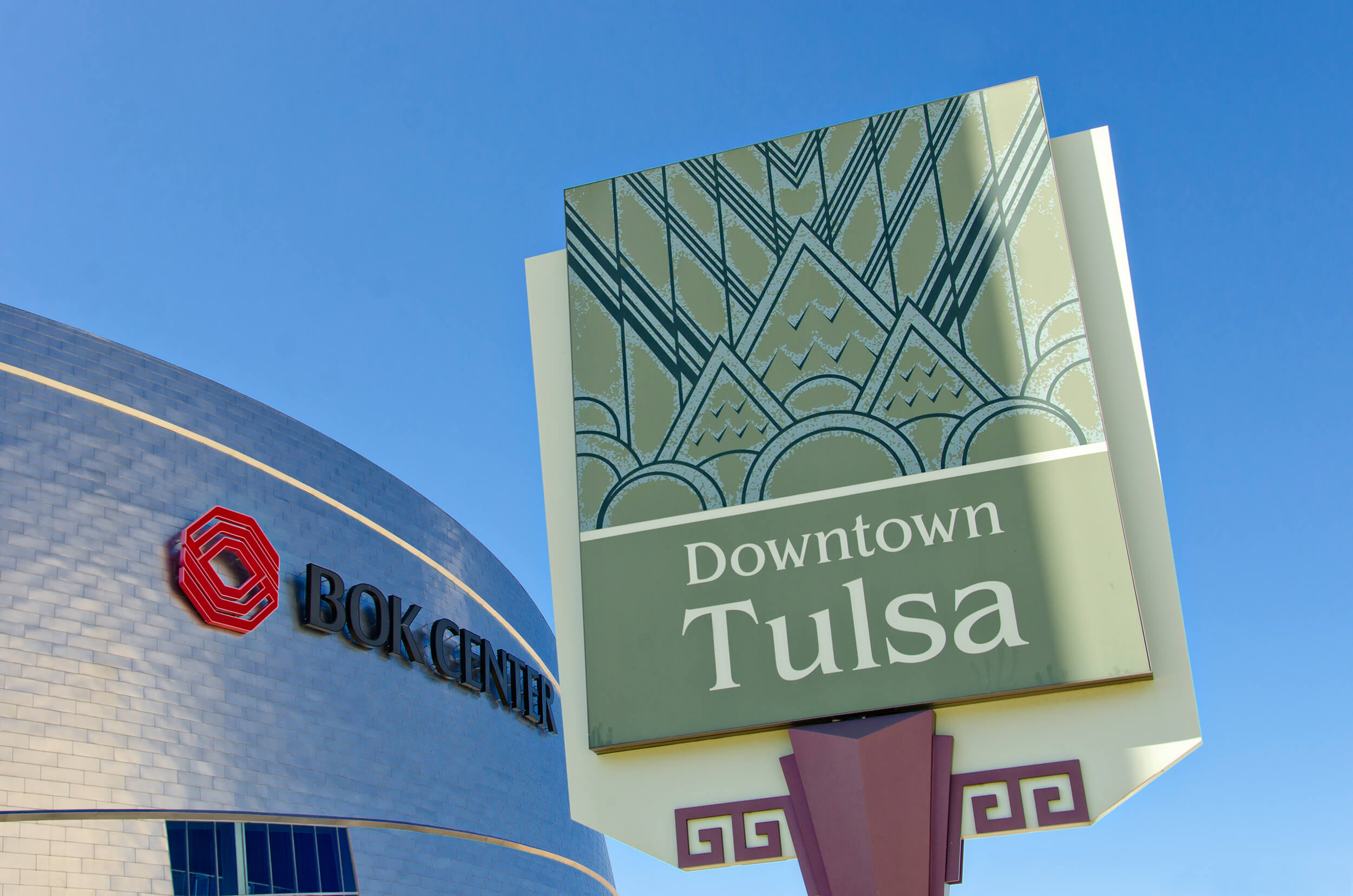 downtown tulsa graphic sign.